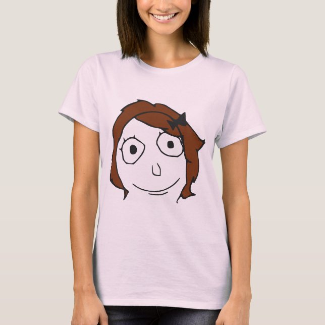 Camiseta Cara Meme de la rabia del pelo de Derpina Brown (Anverso)