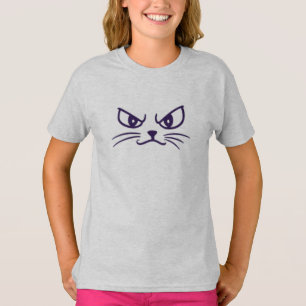 Camiseta Cara Minimalista de gato enfurecido