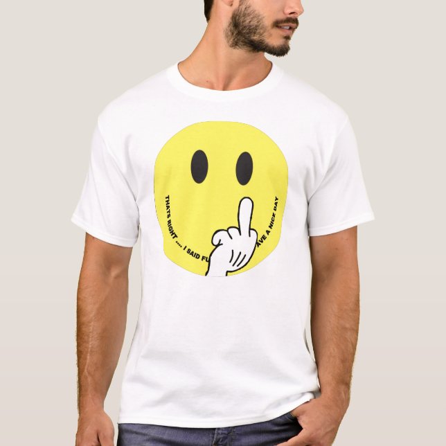 Camiseta cara que da el dedo (Anverso)