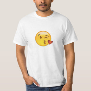 Camiseta Cara que lanza una emoji del beso