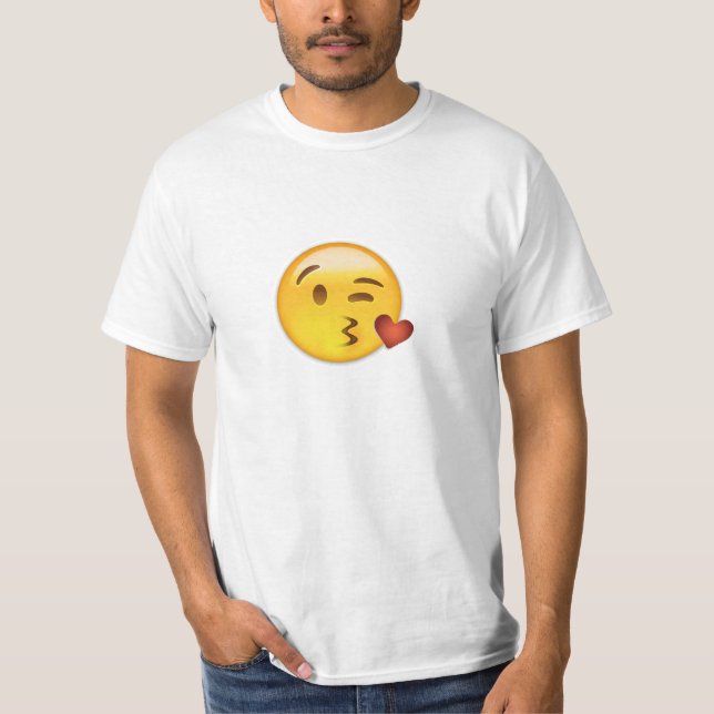 Camiseta Cara que lanza una emoji del beso (Anverso)
