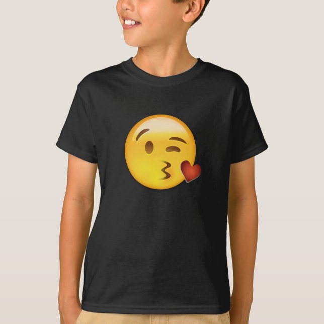 Camiseta Cara que lanza una emoji del beso (Anverso)
