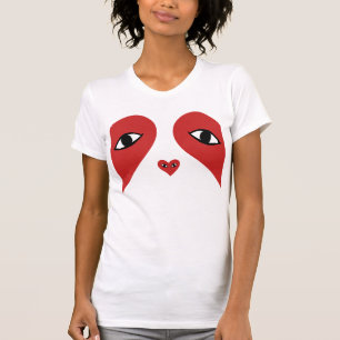 Camiseta Cara Roja Corazón de Amor Ojos