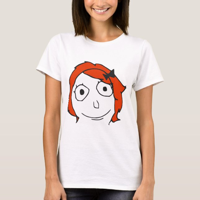 Camiseta Cara roja Meme de la rabia del pelo de Derpina (Anverso)