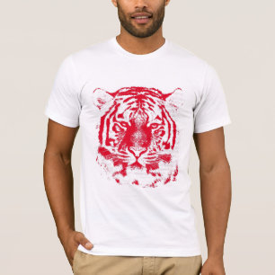 Camiseta Cara roja y blanca del tigre
