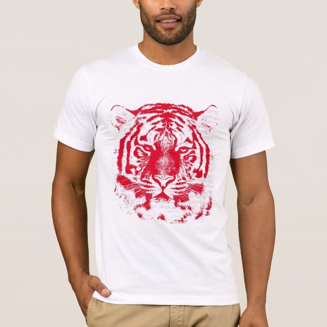 Camiseta Cara roja y blanca del tigre (Anverso)