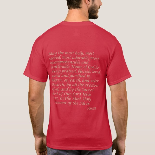 Camiseta Cara sagrada de Jesús T Shirt (Reverso)