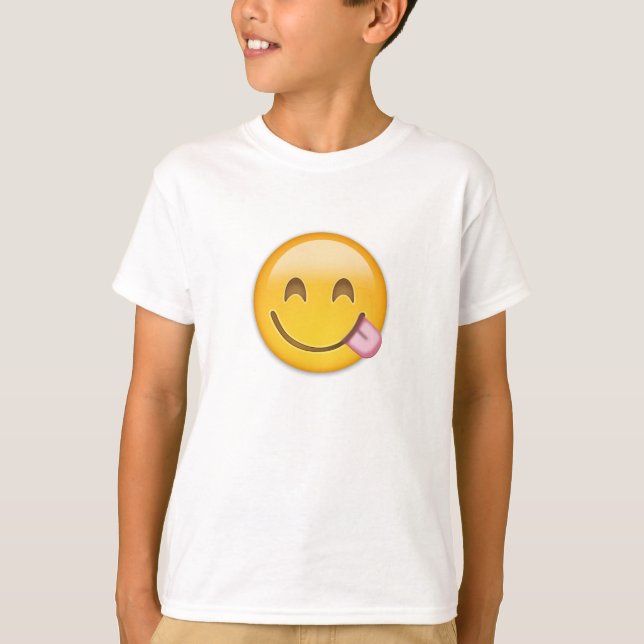 Camiseta Cara Savouring emoji deliciosa de la comida (Anverso)