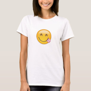 Camiseta Cara Savouring emoji deliciosa de la comida