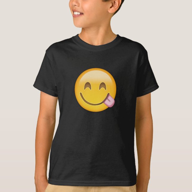Camiseta Cara Savouring emoji deliciosa de la comida (Anverso)