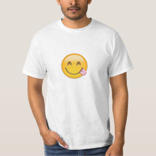 Camiseta Cara Savouring emoji deliciosa de la comida