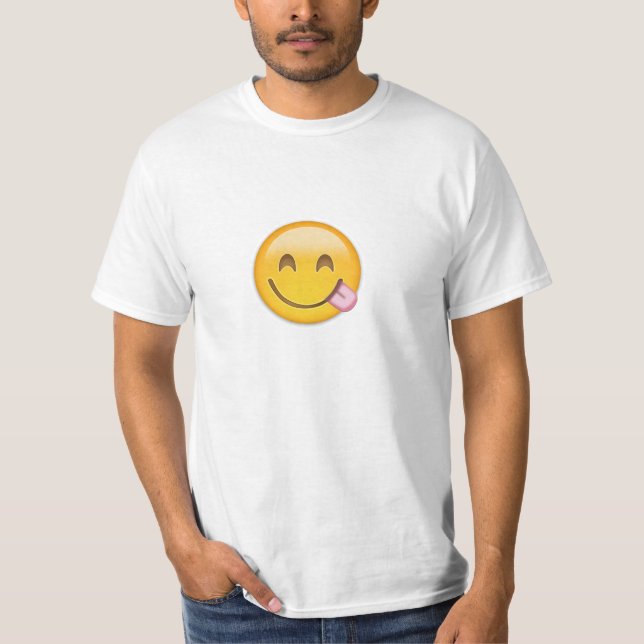 Camiseta Cara Savouring emoji deliciosa de la comida (Anverso)