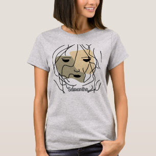 Camiseta Cara solitaria minimalista