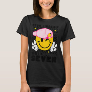 Camiseta Cara sonriente 7 cumpleaños era 6 7 a cuadros bruh