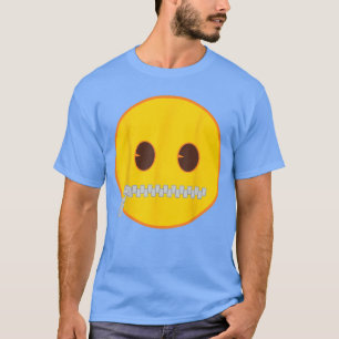 Camiseta Cara sonriente amarilla con boca cerrada con crema
