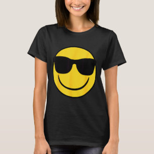 Camiseta Cara sonriente amarilla con gafas de sol emoji ret