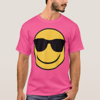 Cara sonriente amarilla con gafas de sol retro Emo