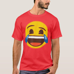 Camiseta Cara sonriente amarilla con lágrimas de risa Emoji