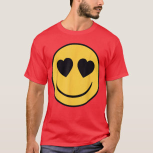 Camiseta Cara sonriente amarilla con ojos de corazón Emoji