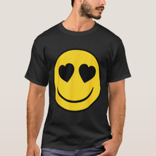 Camiseta Cara sonriente amarilla con ojos de corazón Emoji