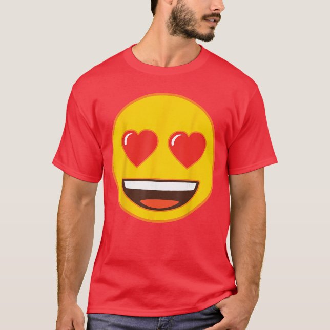 Camiseta Cara sonriente amarilla con ojos de corazón Emoji  (Anverso)