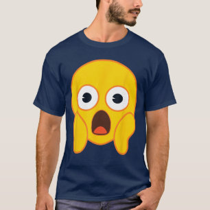 Camiseta Cara sonriente amarilla de grito de miedo emoji of