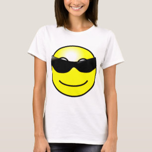 Camiseta Cara sonriente amarilla de las gafas de sol