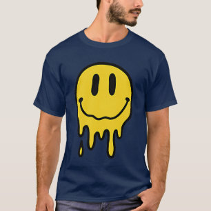 Camiseta Cara sonriente amarilla derretida Cara feliz derre