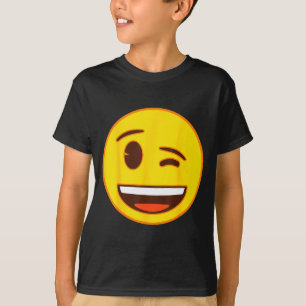 Camiseta Cara sonriente amarilla guiñando oficial Emoji
