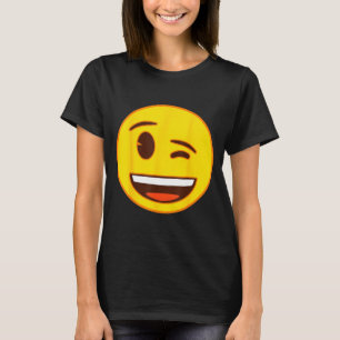 Camiseta Cara sonriente amarilla guiñando oficial Emoji