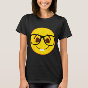 Camiseta Cara sonriente amarilla oficial de nerd de Emoji G