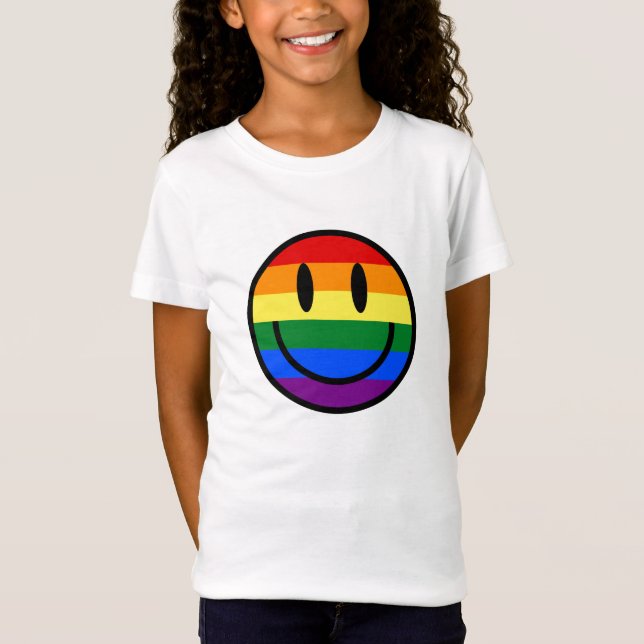 Camiseta Cara sonriente arco iris (Anverso)