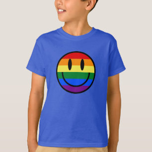 Camiseta Cara sonriente arco iris