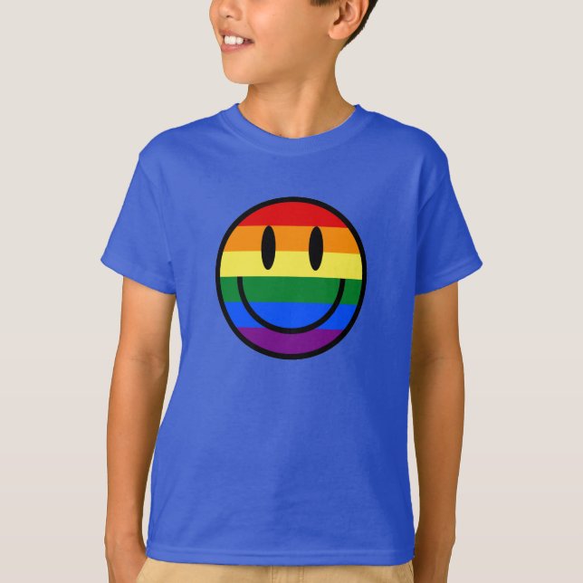 Camiseta Cara sonriente arco iris (Anverso)