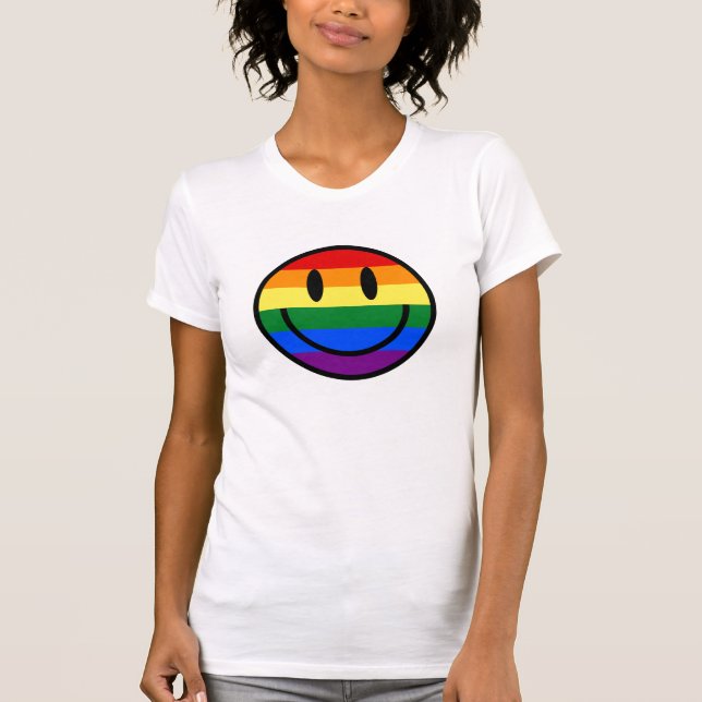 Camiseta Cara sonriente arco iris (Anverso)