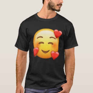 Camiseta Cara sonriente con corazones enamorados Emojis Hal