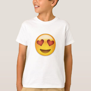 Camiseta Cara Sonriente con Emoji de ojos en forma de coraz