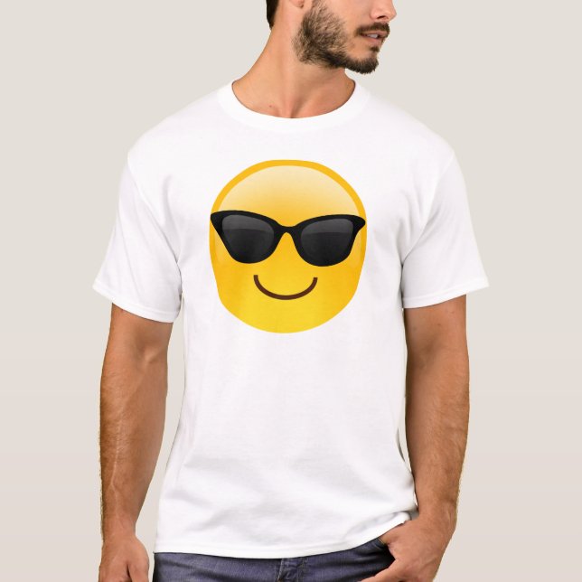 Camiseta Cara sonriente con emoji fresca de las gafas de (Anverso)