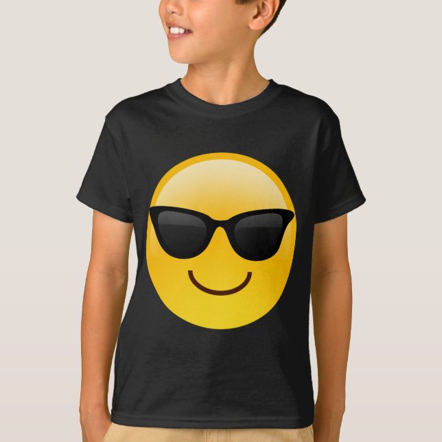 Camiseta Cara sonriente con emoji fresca de las gafas de (Anverso)
