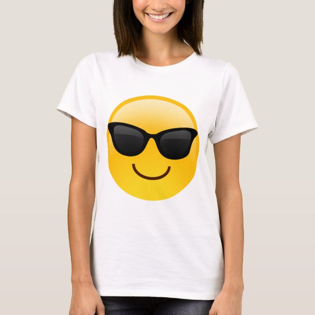 Camiseta Cara sonriente con emoji fresca de las gafas de (Anverso)