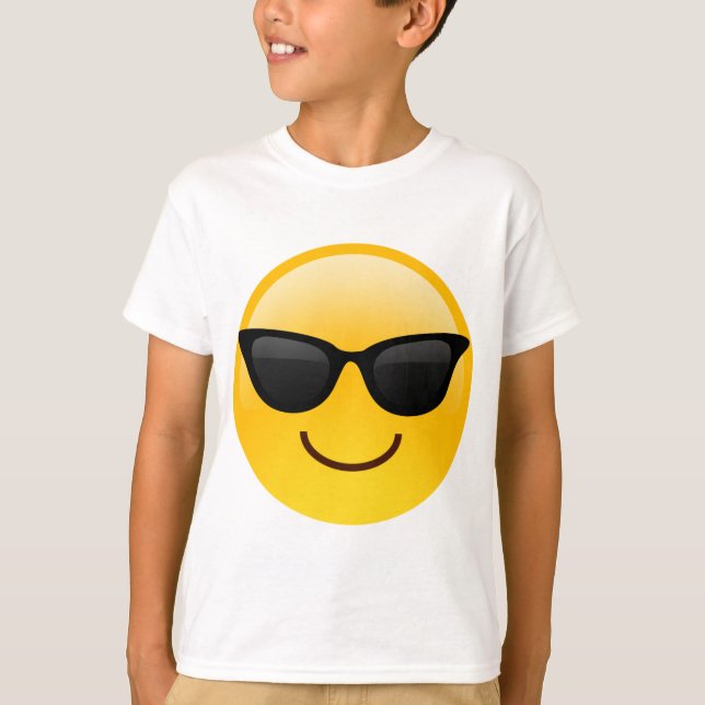 Camiseta Cara sonriente con gafas de sol Emoji Guay (Anverso)