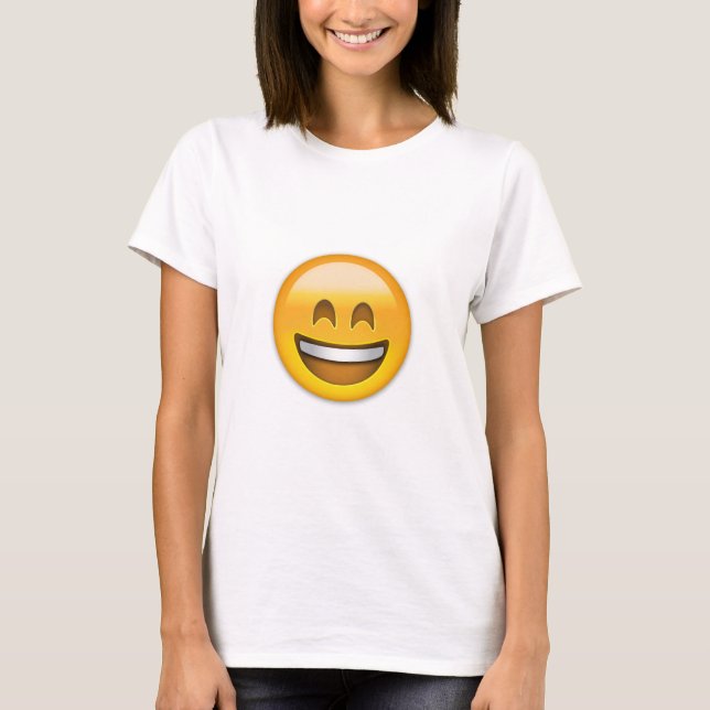 Camiseta Cara sonriente con la boca abierta y emoji (Anverso)