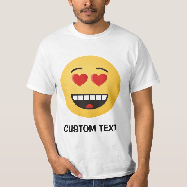 Camiseta Cara sonriente con ojos en forma de corazón (Anverso)
