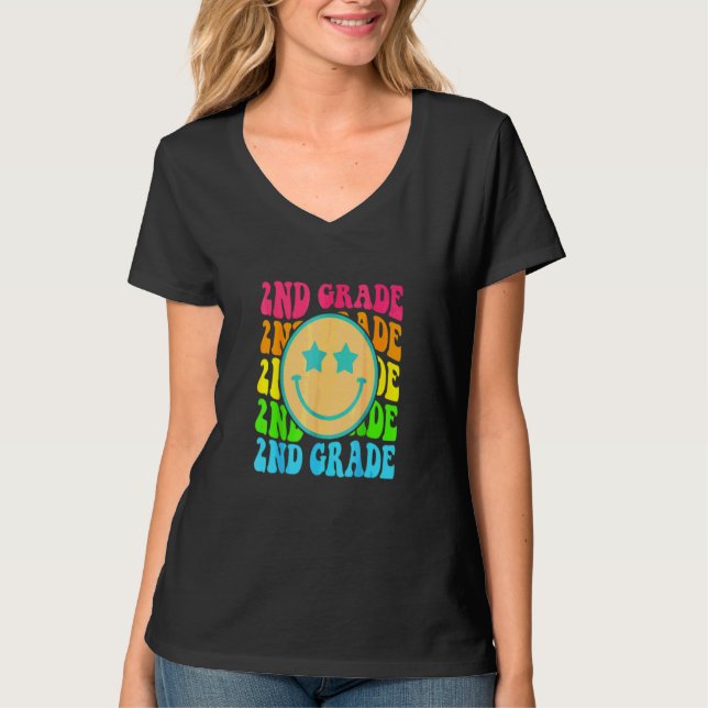 Camiseta Cara Sonriente De 2do Grado  Cara De Regreso A La  (Anverso)