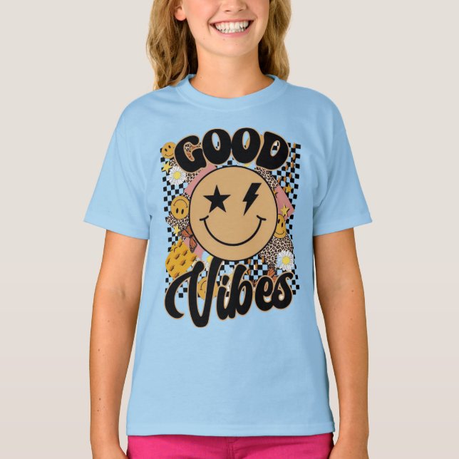 Camiseta Cara Sonriente de Buenas Vibraciones (Anverso)