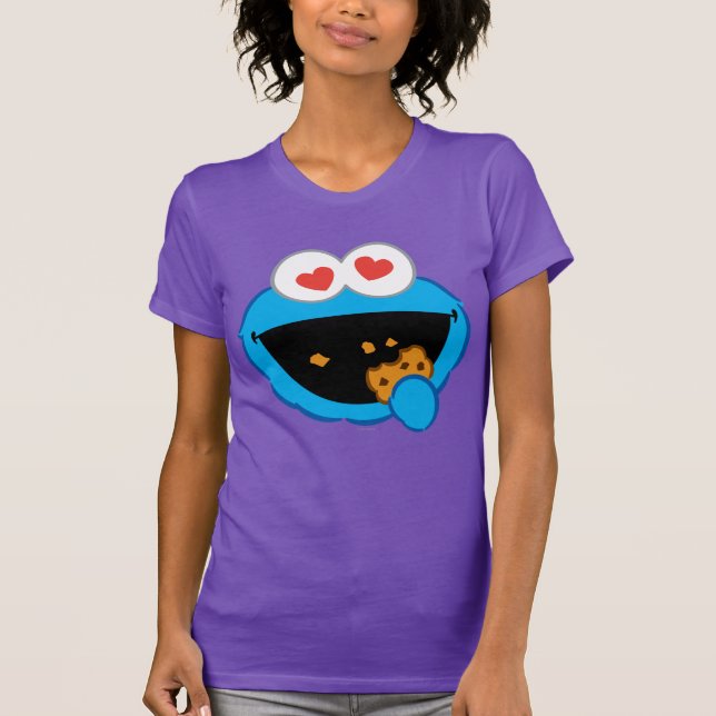 Camiseta Cara sonriente de cookie con ojos en forma de cora (Anverso)