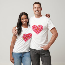 Camiseta Cara sonriente de corazón en tablero de ajedrez ro