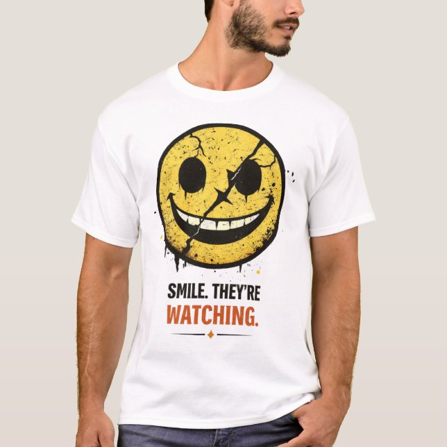 Camiseta Cara sonriente de humor oscuro (Anverso)