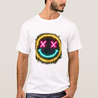 Camiseta Cara Sonriente de Neón