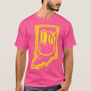 Camiseta Cara sonriente de ojos de Indiana Grunge Amarillo